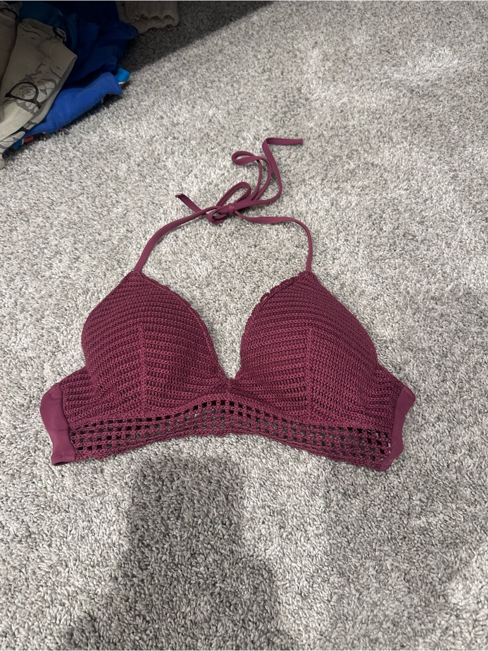 Shade & Shore Crochet Halter Bralette Swim Top